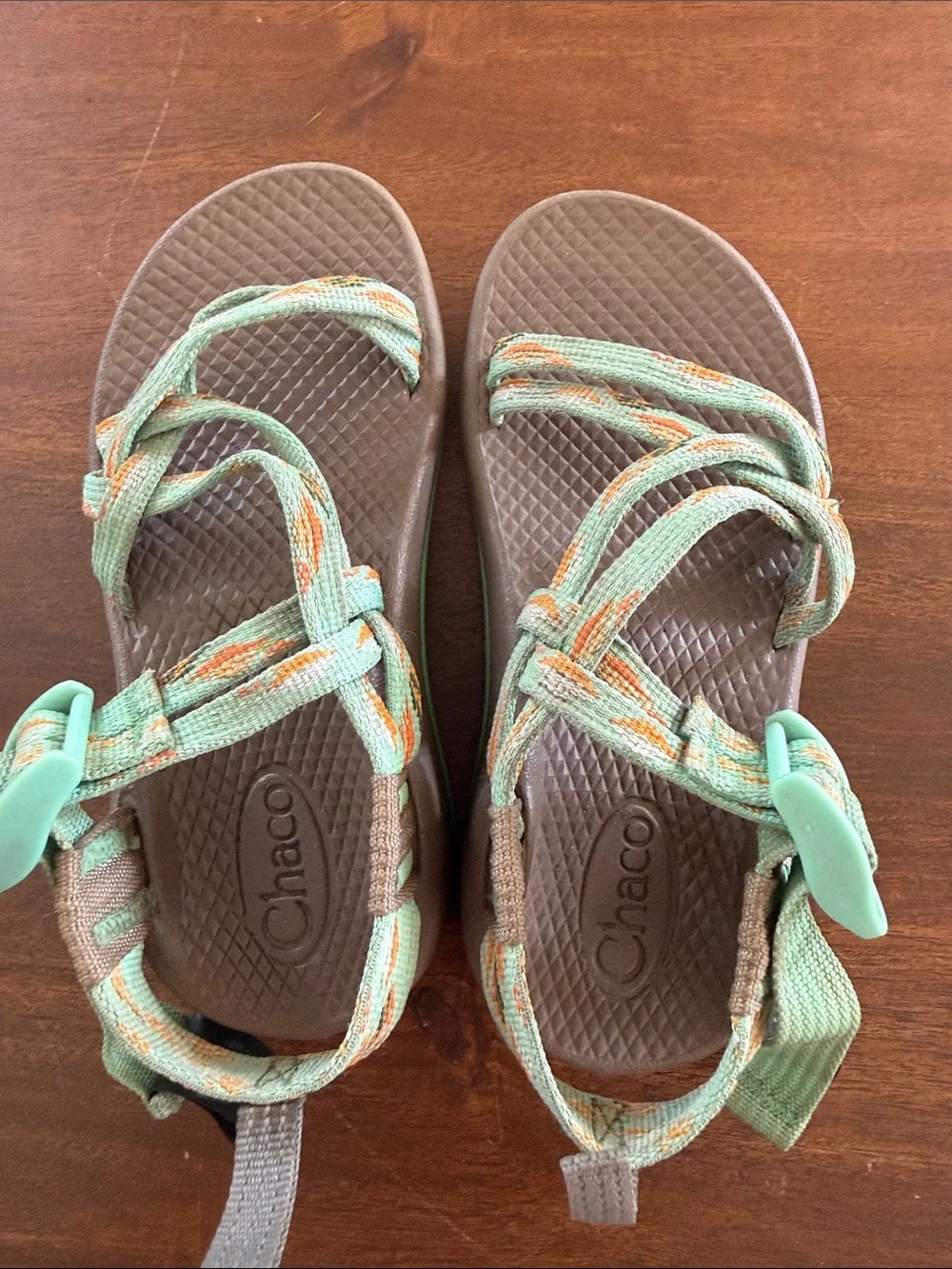 Chaco Kids Teal and Orange Strappy Sandals